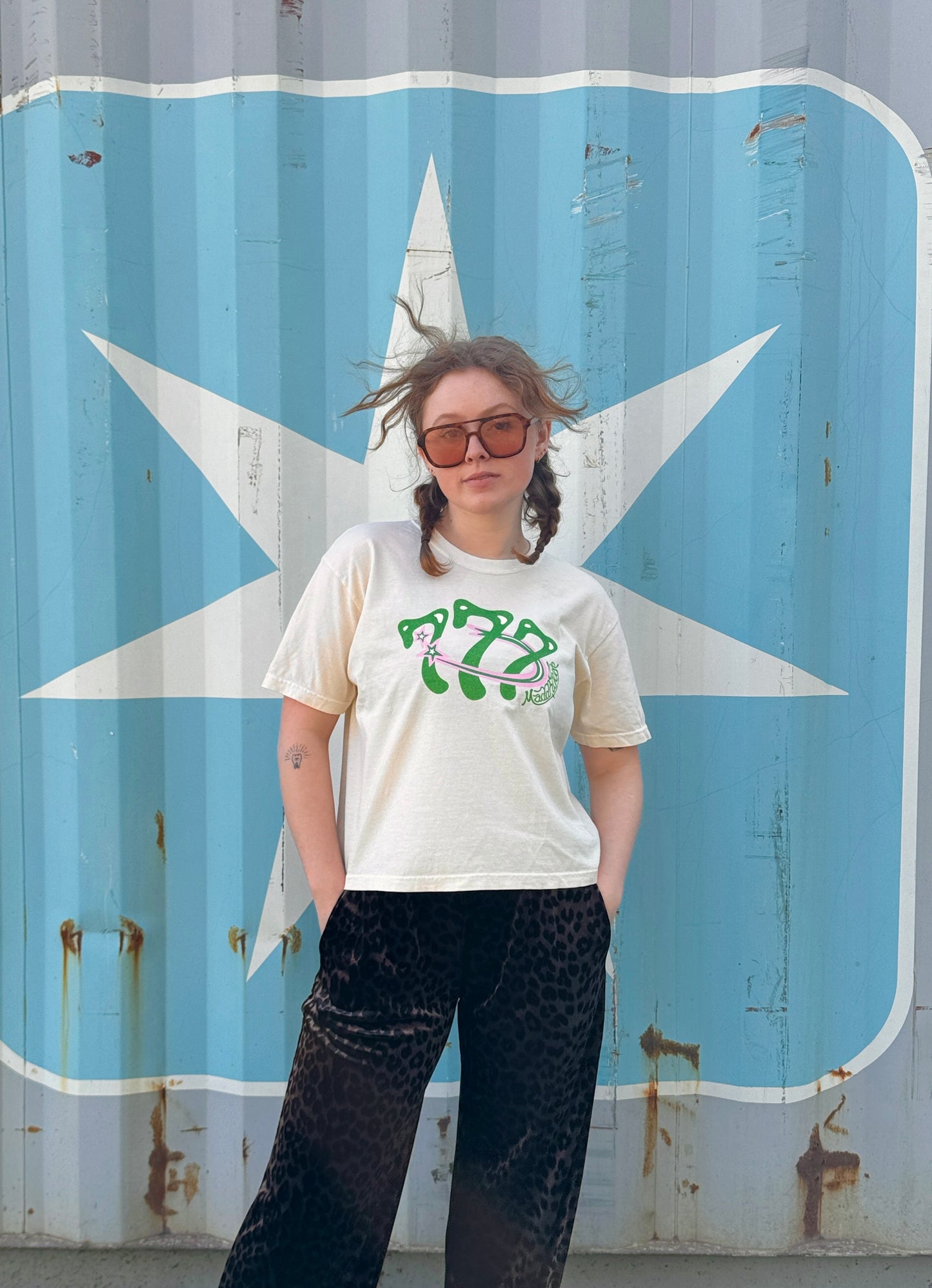 ‘LUCKY 777’ Ivory Unisex Boxy Tee