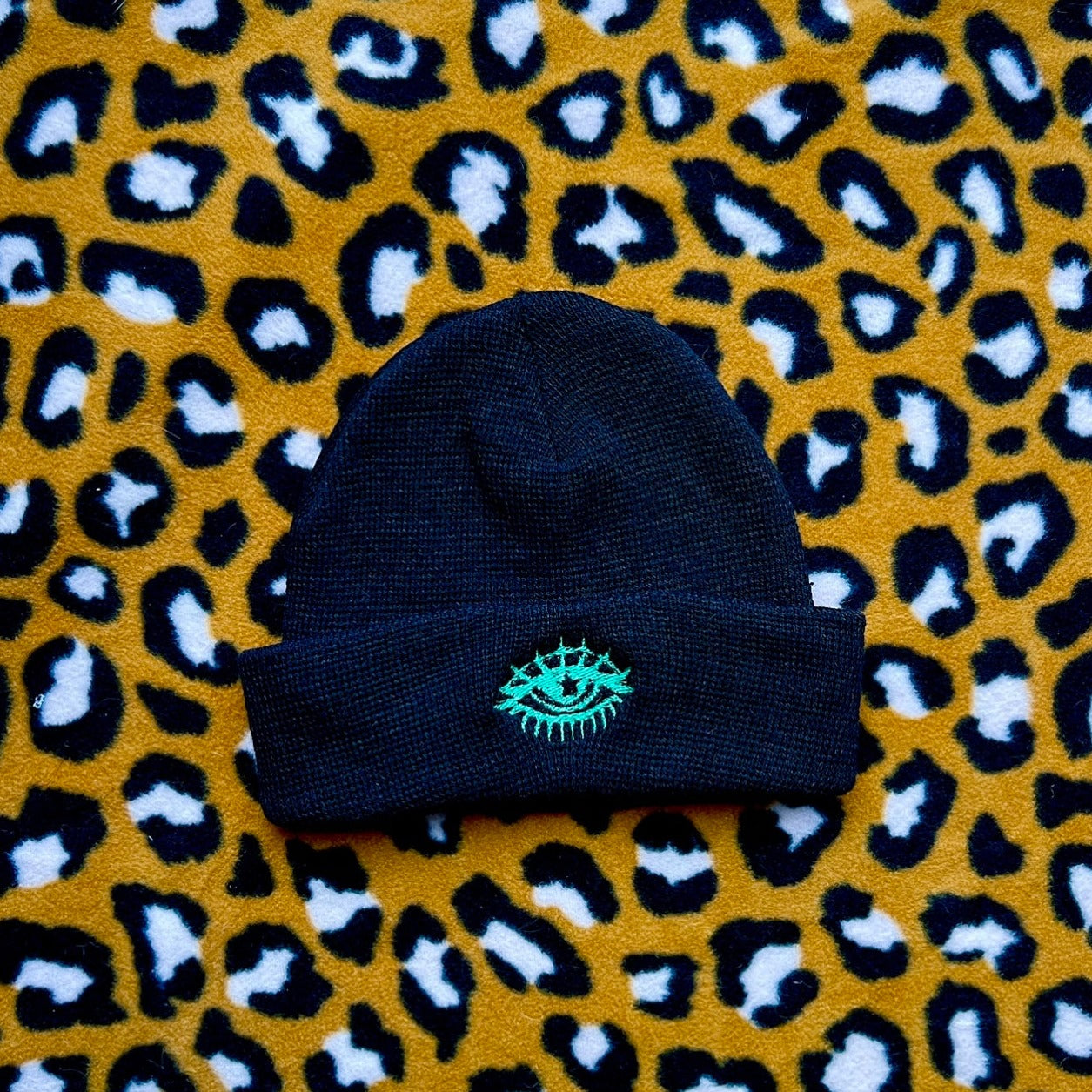 THIRD EYE BEANIE- BLUE GREEN/ EMBROIDERY 2023