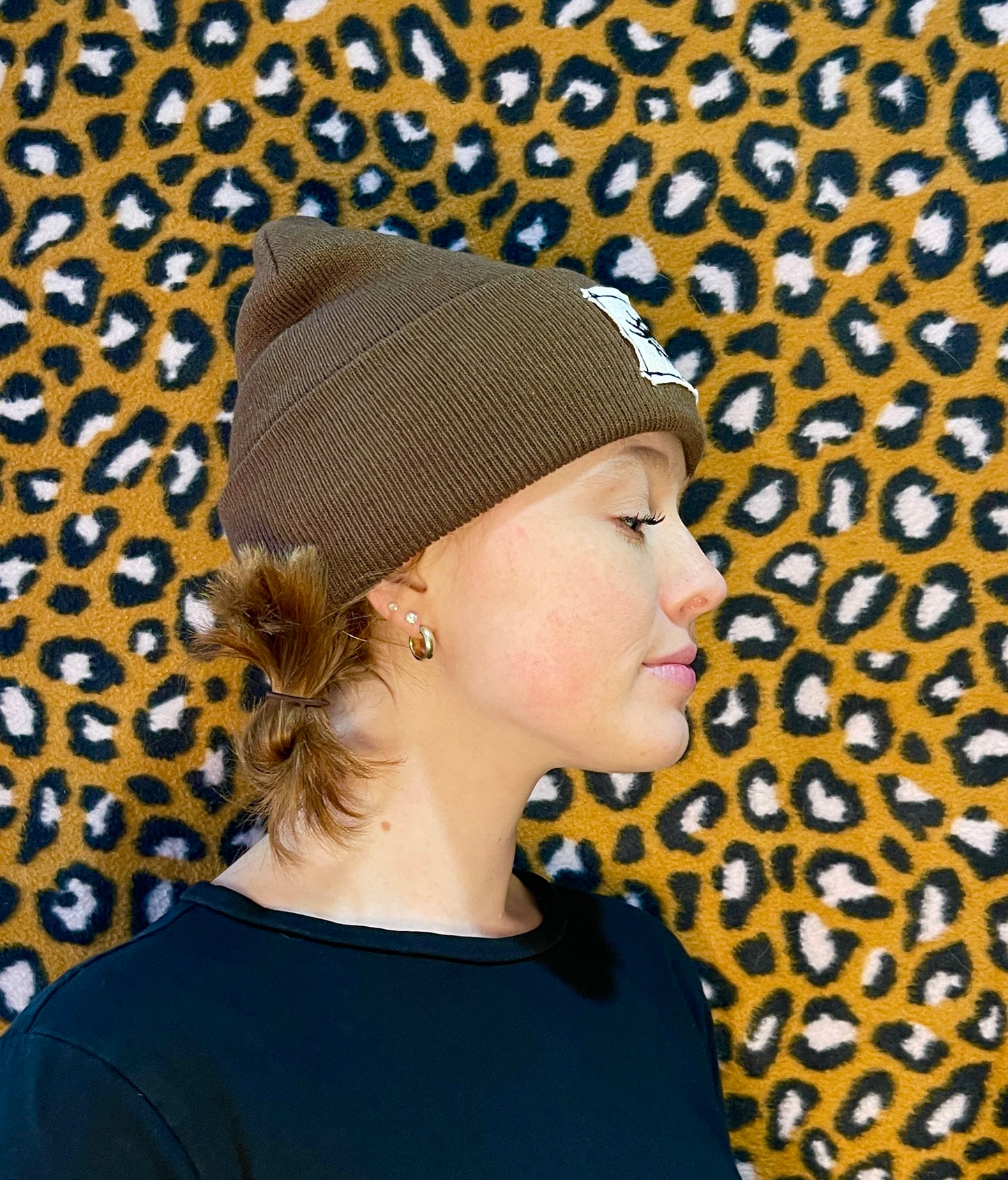 THIRD EYE BEANIE- BROWN/ PATCH
