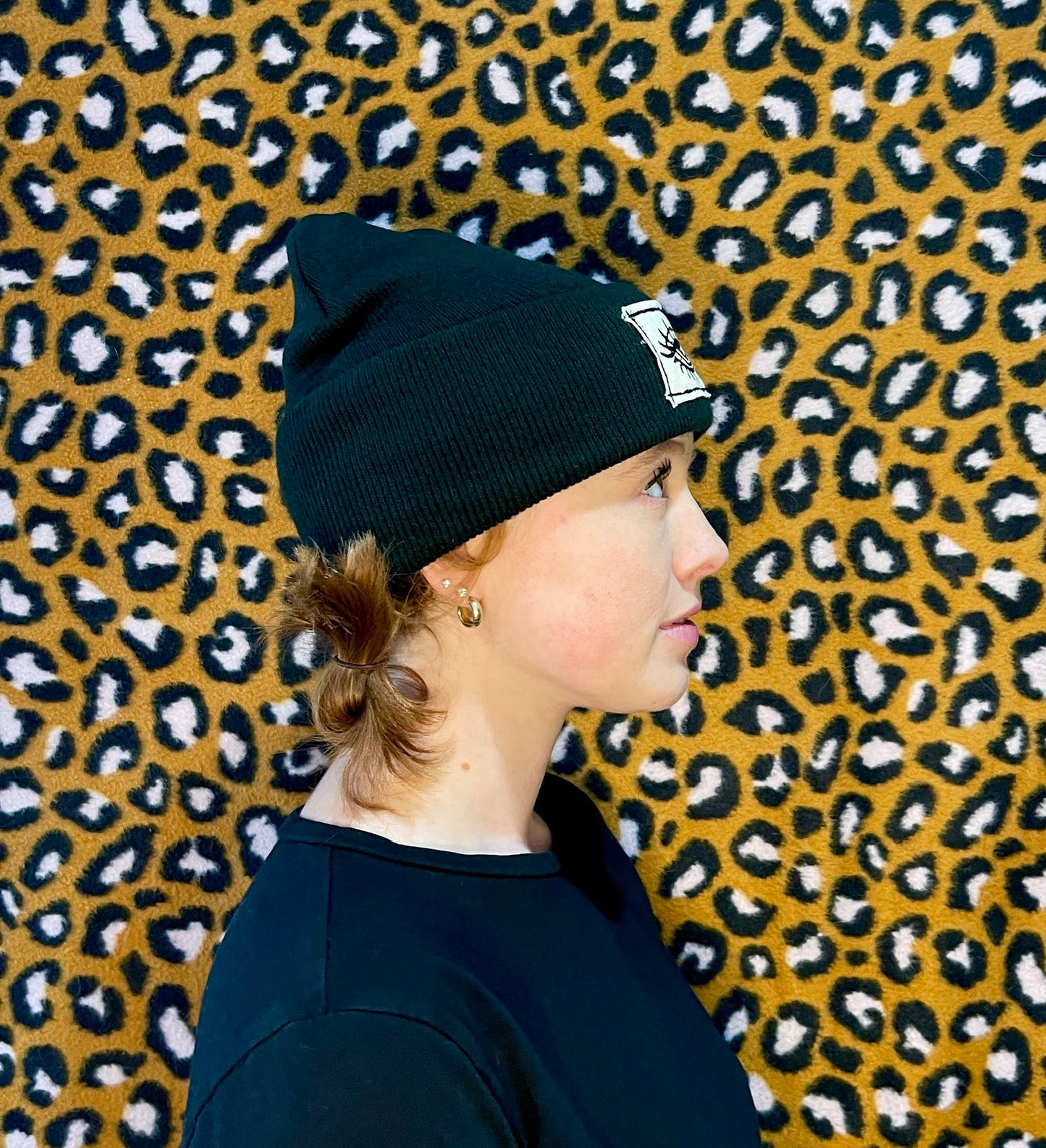 THIRD EYE BEANIE- BLACK/PATCH