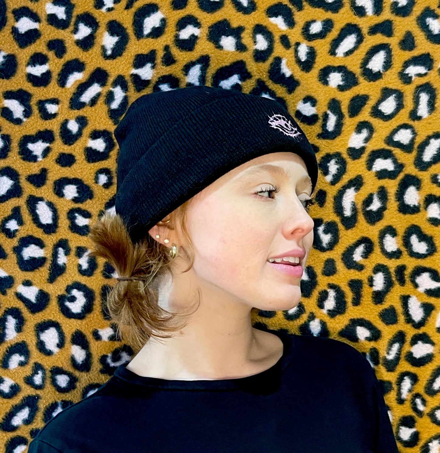 THIRD EYE BEANIE- LIGHT PINK/ EMBROIDERY