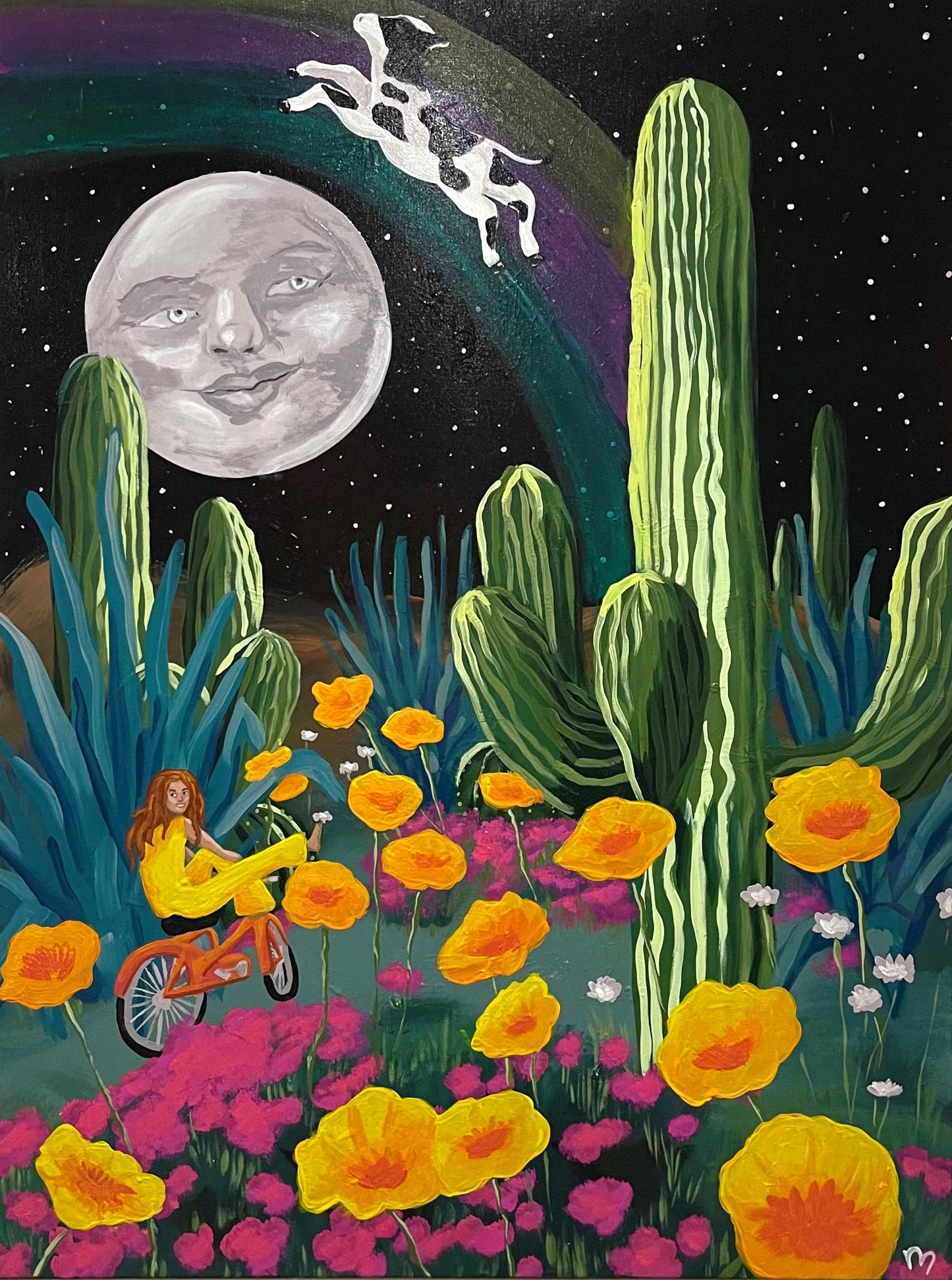 'And the Cow Jumped Over the Moon' Original PAINTING