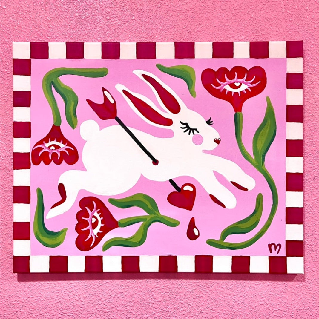 'Bunny & Cupid' Original PAINTING
