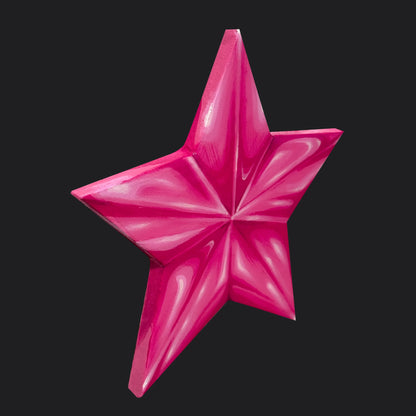 PINK STAR CANVAS PAINTING
