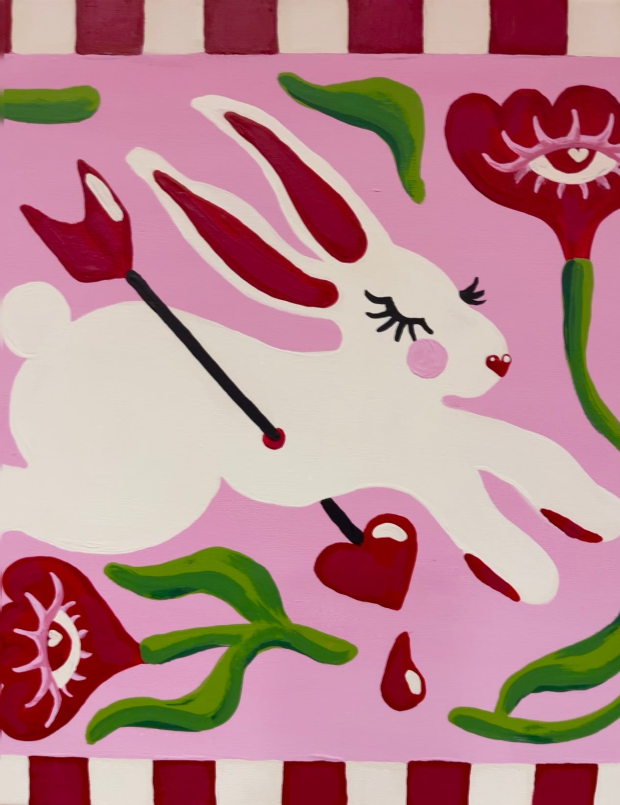 'Bunny & Cupid' Original PAINTING